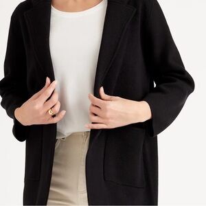 Quince Black 100% Organic Cotton Women's Knit Blazer Size Medium